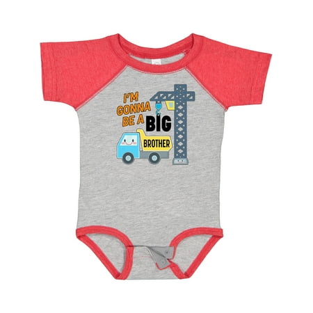 Inktastic Im Gonna Be a Big Brother- Truck and Crane Gift Baby Boy Bodysuit