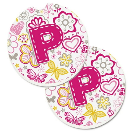 Carolines Treasures CJ2005-PCARC Letter P Flowers and Butterflies Pink Set of 2 Cup Holder Car Coasters Large
Carolines Treasures CJ2005-PCARC Letter P Flowers and Butterflies Pink Set of 2 Cup Holder Car Coasters Large