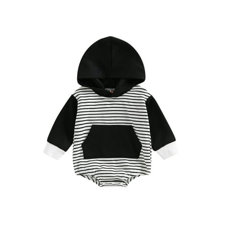 Thaisu Baby Girls Boys Romper Striped Long Sleeve Hooded Bodysuit with Pocket Autumn Outfit 0-24 Months
Thaisu Baby Girls Boys Romper Striped Long Sleeve Hooded Bodysuit with Pocket Autumn Outfit 0-24 Months