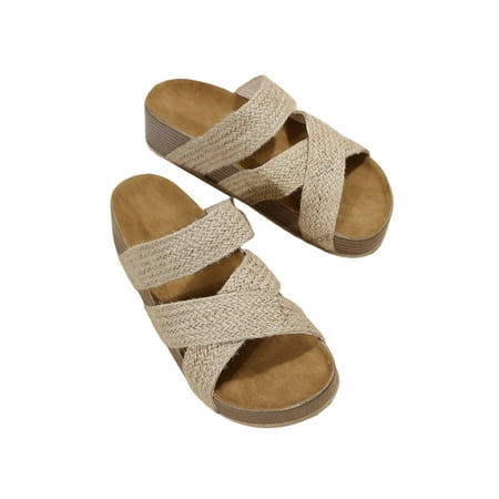 Bellella Ladies Sandals Summer Slides Cross Strap Platform Sandal Fashion Footbeds Indoor Outdoor Shopping Casual Shoes Beige 6
Bellella Ladies Sandals Summer Slides Cross Strap Platform Sandal Fashion Footbeds Indoor Outdoor Shopping Casual Shoes Beige 6