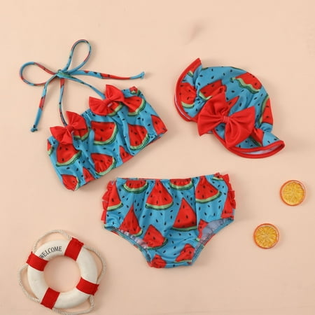 Leutsin Toddler Tankinis Fruit Swimsuit Sleeveless Beach Clothes Summer Bathing Suit With Hat 
Leutsin Toddler Tankinis Fruit Swimsuit Sleeveless Beach Clothes Summer Bathing Suit With Hat