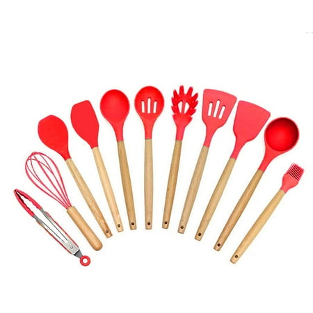 Akatsuki 11Pcs Silicone Cooking Kitchen Utensils Set Non-Stick 446°F Heat Resistant Spatula Spoon Tongs Brush Gadgets Wooden Handle Heat Resistance Red
Akatsuki 11Pcs Silicone Cooking Kitchen Utensils Set Non-Stick 446°F Heat Resistant Spatula Spoon Tongs Brush Gadgets Wooden Handle Heat Resistance Red