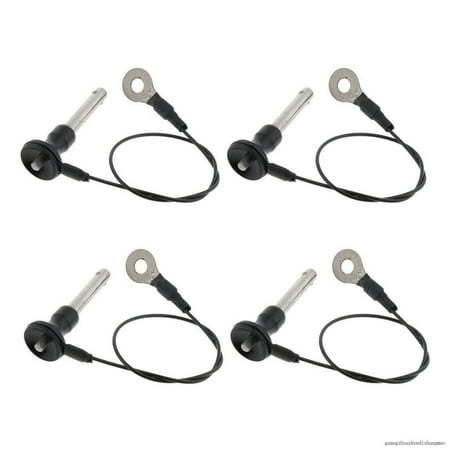 4 Pcs Steel Ball Lock Quick Release Pin Push Button With Lanyard 8Mm 35Mm