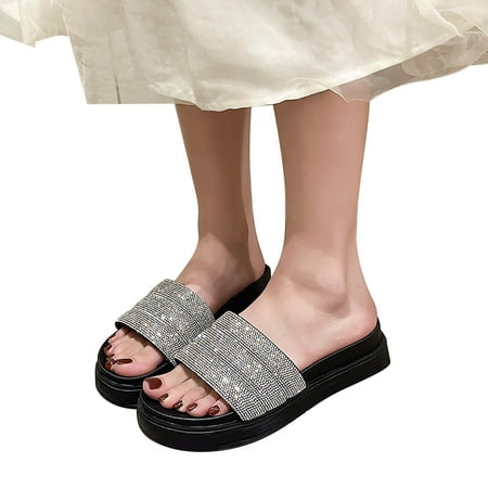 ZIZOCWA 2023 Summer Women Slippers Fashion Non Slip Thick Bottom Wedges Slides Woman Shining Rhinestone Platform Sandals Female Black Size6.5
ZIZOCWA 2023 Summer Women Slippers Fashion Non Slip Thick Bottom Wedges Slides Woman Shining Rhinestone Platform Sandals Female Black Size6.5