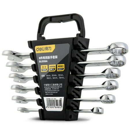 6Pcs Adjustable Wrench Set Combination Ratchet Spanner Repairing Hand Tools
