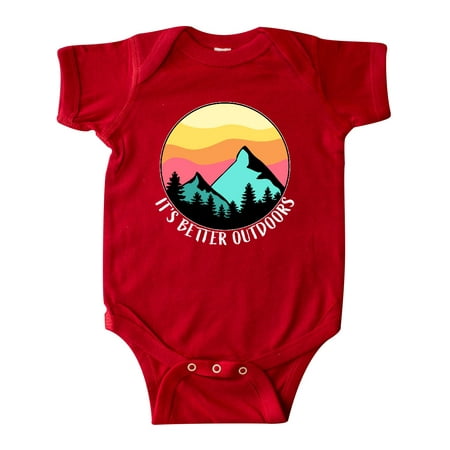 Inktastic It s Better Outdoors Mountains at Sunset Gift Baby Boy or Baby Girl Bodysuit
Inktastic It s Better Outdoors Mountains at Sunset Gift Baby Boy or Baby Girl Bodysuit