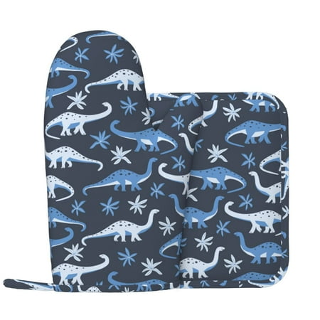 Oven Mitts and Pot Holders Sets blue Dinosaur leaves Non-Slip Silicone Oven Gloves Potholders Cotton Lining Heat Resistant Gloves Hot Pads for Kitchen Cooking Baking
Oven Mitts and Pot Holders Sets blue Dinosaur leaves Non-Slip Silicone Oven Gloves Potholders Cotton Lining Heat Resistant Gloves Hot Pads for Kitchen Cooking Baking
