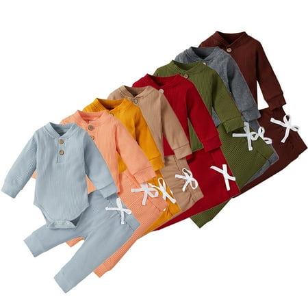 Esaierr Newborn Baby Boys Girls Clothes Toddler 2Pcs Spring Fall Long Sleeve Romper Bodysuit and Pants Outfit Set for 1-24Months
Esaierr Newborn Baby Boys Girls Clothes Toddler 2Pcs Spring Fall Long Sleeve Romper Bodysuit and Pants Outfit Set for 1-24Months
