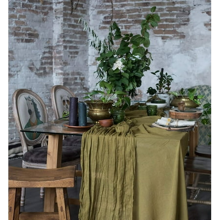 Table Runner 30x135 inches Cheesecloth Tablecloth for Romantic Wedding Rustic Boho Style Natural Cotton Elegant Decor (Olive)
Table Runner 30x135 inches Cheesecloth Tablecloth for Romantic Wedding Rustic Boho Style Natural Cotton Elegant Decor (Olive)