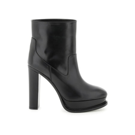 

Alexander Mcqueen Leather Ankle Boots With Plateau Women