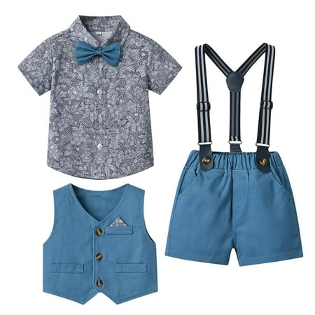 Odeerbi Toddler Summer Outfits Boys Sling Gentleman Formal Dress Suit Short Sleeve Printing Shirts Strap Shorts Vest Three-piece Set Photography Performance Set Blue
Odeerbi Toddler Summer Outfits Boys Sling Gentleman Formal Dress Suit Short Sleeve Printing Shirts Strap Shorts Vest Three-piece Set Photography Performance Set Blue