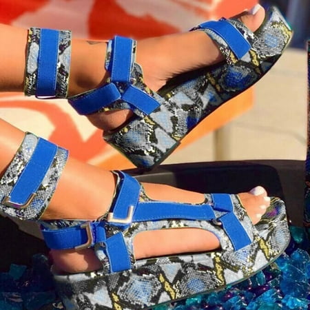 Sandals Platform Sandals For Womens Open Toe Ankel Strap Snakeskin Flats Beach Shoes
Sandals Platform Sandals For Womens Open Toe Ankel Strap Snakeskin Flats Beach Shoes