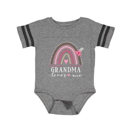 Inktastic Grandma Loves Me Girls Boho Rainbow Gift Baby Girl Bodysuit