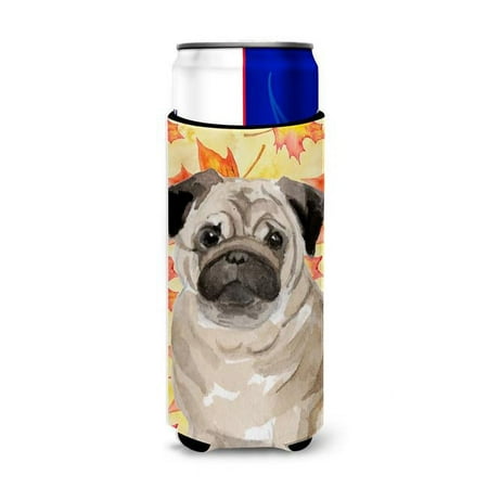 Fawn Pug Fall Michelob Ultra Hugger for Slim Cans