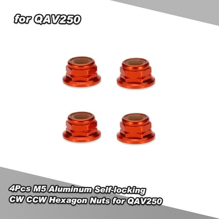 4Pcs M5 Aluminum Self-locking CW CCW Hexagon Nuts for QAV250 210 FPV Racing Quadcopter Drone