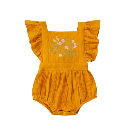 QWERTYU Newborn Infant Baby Toddler Floral Sleeveless Flutter Sleeve Bodysuits for Girl Summer Cotton 0-24M 100
QWERTYU Newborn Infant Baby Toddler Floral Sleeveless Flutter Sleeve Bodysuits for Girl Summer Cotton 0-24M 100