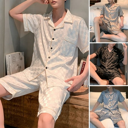 Leaveforme 2 Pcs/Set Men Pajamas Set Plaid Print Single-breasted Short Sleeves Buttons Loose Homewear Turn-down Collar Elastic Waist Shorts Men Sleepwear Set Men Clothes
Leaveforme 2 Pcs/Set Men Pajamas Set Plaid Print Single-breasted Short Sleeves Buttons Loose Homewear Turn-down Collar Elastic Waist Shorts Men Sleepwear Set Men Clothes