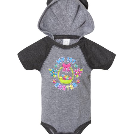 Inktastic My 1st Easter with Eggs Easter Basket and Flowers Gift Baby Boy or Baby Girl Bodysuit