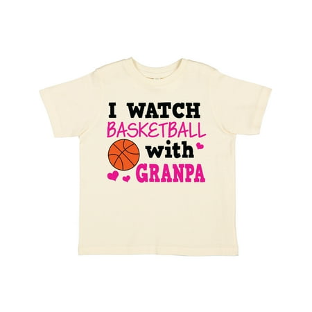 Inktastic I Watch Basketball with Granpa Gift Toddler Toddler Girl T-Shirt