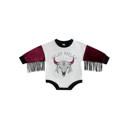 Sunisery Toddler Baby Girls Romper Letter Cattle Head Print Contrast Color Long Sleeve Boho Tassel Jumpsuit Bodysuit White 3-6 Months
Sunisery Toddler Baby Girls Romper Letter Cattle Head Print Contrast Color Long Sleeve Boho Tassel Jumpsuit Bodysuit White 3-6 Months