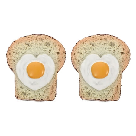 2Pcs Egg Toast Design Fridge Sticker Unique Fridge Magnet Home Fridge Decor