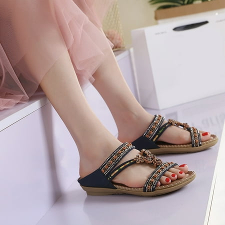 Homadles Clearance Woman Summer Sandals- Beach Casual Rhinestone Bohemian Flower Wedge Casual Sandal Blue Size 9.5
Homadles Clearance Woman Summer Sandals- Beach Casual Rhinestone Bohemian Flower Wedge Casual Sandal Blue Size 9.5