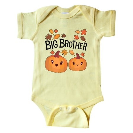 Inktastic Big Brother Pumpkins with Fall Leaves Gift Baby Boy Bodysuit