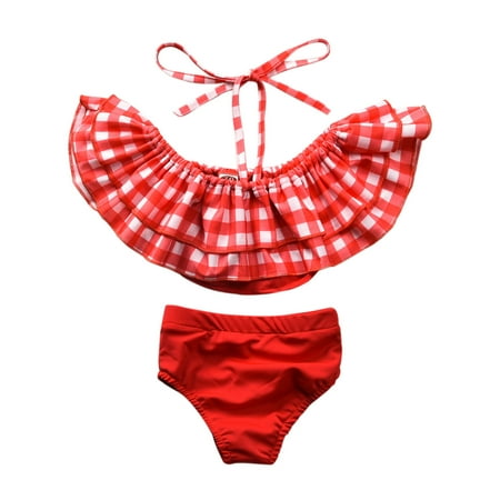 Toddler Baby Kid Girls Two-piece Summer Strap Plaid Print Ruffles Swimwear Swimsuit Bathing Suit Set
Toddler Baby Kid Girls Two-piece Summer Strap Plaid Print Ruffles Swimwear Swimsuit Bathing Suit Set