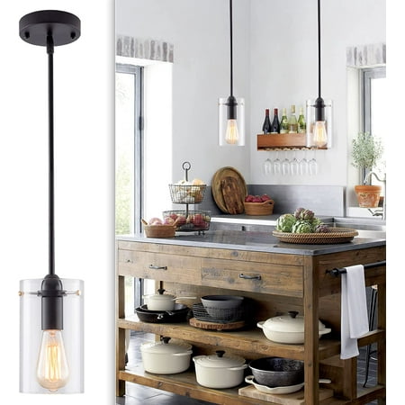 1-Light Modern Pendant Light Fixtures Matte Black Hanging Pendant Lights with Clear Glass Shade Adjustable Farmhouse Pendant Lighting for Kitchen Island Living Room Bedroom and Hallway E26 Base
1-Light Modern Pendant Light Fixtures Matte Black Hanging Pendant Lights with Clear Glass Shade Adjustable Farmhouse Pendant Lighting for Kitchen Island Living Room Bedroom and Hallway E26 Base