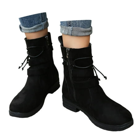 Eudgs Women s Autumn And Winter Leather Face Solid Color Side Zipper Ankle Boots Warm Casual Temperament Buckle Boots Womens Boots Low Heel round Toe Boots with Heel Women Walking Boots for Broken
Eudgs Women s Autumn And Winter Leather Face Solid Color Side Zipper Ankle Boots Warm Casual Temperament Buckle Boots Womens Boots Low Heel round Toe Boots with Heel Women Walking Boots for Broken