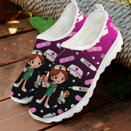 FORUDESIGNS Cute Cartoon Nurse/Doctor/Hospital Pattern Woman Slip On Sneakers Mesh Nursing Shoes for Women Lightweight Footwear
FORUDESIGNS Cute Cartoon Nurse/Doctor/Hospital Pattern Woman Slip On Sneakers Mesh Nursing Shoes for Women Lightweight Footwear