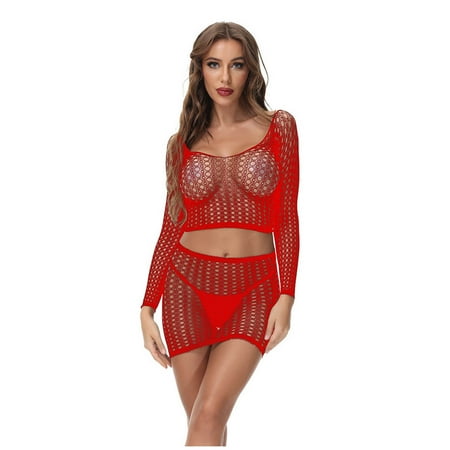 Juebong Underwear for Women Clearance Under $10.00 Sexy Womens Lingerie Fishnet Seamless Mesh Netting Chemise Hollow Out Babydoll Sleepwear Net Tops+Skirt Suit Red One Size
Juebong Underwear for Women Clearance Under $10.00 Sexy Womens Lingerie Fishnet Seamless Mesh Netting Chemise Hollow Out Babydoll Sleepwear Net Tops+Skirt Suit Red One Size