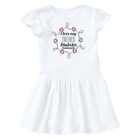 Inktastic I Love My Father Diabetes Awareness Gift Toddler Girl Dress