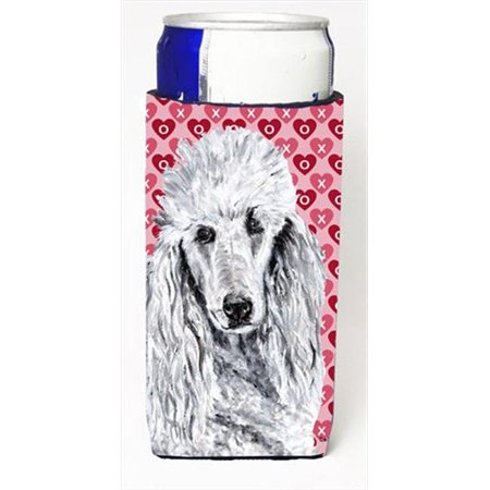 Carolines Treasures SC9703MUK White Standard Poodle Hearts And Love Michelob Ultra bottle sleeves Slim Cans 12 Oz.