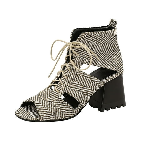 Cathalem Women Bohemian Canvas Lace Up Sandals Thick Soled Ethnic Style Wedge Shoes Beige 38
Cathalem Women Bohemian Canvas Lace Up Sandals Thick Soled Ethnic Style Wedge Shoes Beige 38