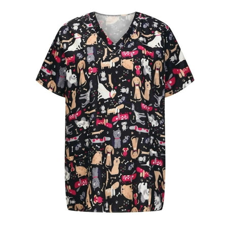 purcolt Plus Size Tops for Women Women s Scrubs Top Summer Short Sleeve Animal Print T-Shirts Casual Comfort Loose-Fit Workwear Nurse Uniform Medical Scrubs with Pockets
purcolt Plus Size Tops for Women Women s Scrubs Top Summer Short Sleeve Animal Print T-Shirts Casual Comfort Loose-Fit Workwear Nurse Uniform Medical Scrubs with Pockets