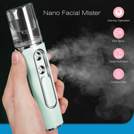 Portable nano face spray with 30ml visible water tank green