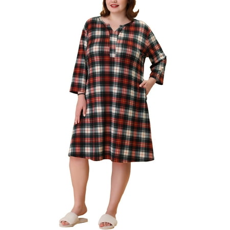 Unique Bargains Women s Plus Size Plaid V Neck Lounge Sleep Dress Nightgowns
Unique Bargains Women s Plus Size Plaid V Neck Lounge Sleep Dress Nightgowns
