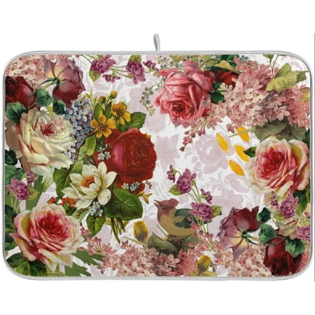 Absorbent Dish Drying Mat Microfiber - Rose Floral Dish Rack Mat for Kitchen Counter 18 x 24 Inch
Absorbent Dish Drying Mat Microfiber - Rose Floral Dish Rack Mat for Kitchen Counter 18 x 24 Inch