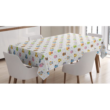 Owls Tablecloth Angry and Funny Cartoon Mascots with Colorful Dots Childish Sweet Kids Design Pattern Rectangular Table Cover for Dining Room Kitchen 60 X 90 Inches Multicolor by Ambesonne
Owls Tablecloth Angry and Funny Cartoon Mascots with Colorful Dots Childish Sweet Kids Design Pattern Rectangular Table Cover for Dining Room Kitchen 60 X 90 Inches Multicolor by Ambesonne