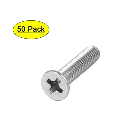 Uxcell 50 Pcs M2.5x12mm 316 Stainless Steel Flat Head Machine Screws Fasteners