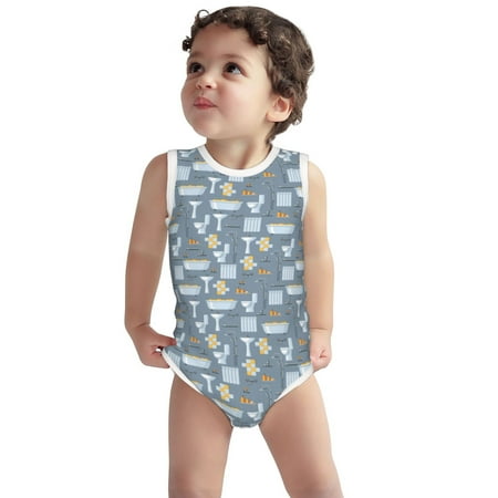 Vsdgher Blue Bathroom Print Baby Unisex Baby Cotton Sleeveless Bodysuits Soft and velvety comfortable and breathable
Vsdgher Blue Bathroom Print Baby Unisex Baby Cotton Sleeveless Bodysuits Soft and velvety comfortable and breathable