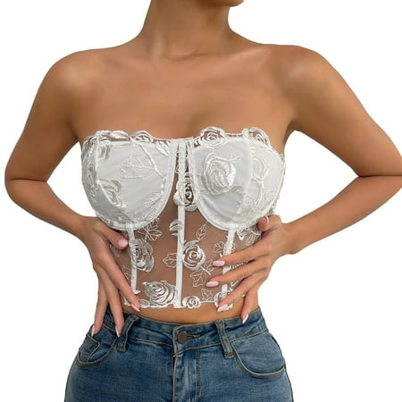 wofedyo tube tops for women Women s Lace Mesh Rose Tube Top Comfortable And Breathable With Steel Ring est bras for women
wofedyo tube tops for women Women s Lace Mesh Rose Tube Top Comfortable And Breathable With Steel Ring est bras for women