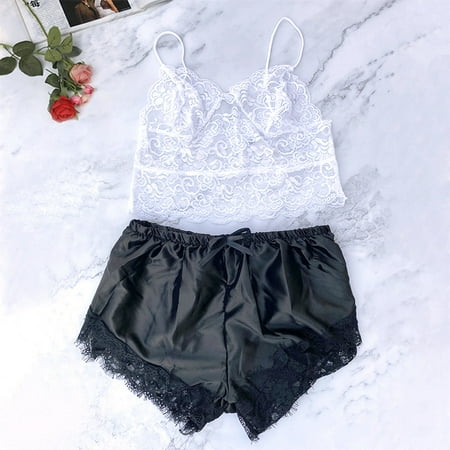 Summer Women s Pajamas Sexy Lace Lingerie Sleeveless Pajamas Set 2piece Nightwear Suit Sleepwear Pajama Sets For girl
Summer Women s Pajamas Sexy Lace Lingerie Sleeveless Pajamas Set 2piece Nightwear Suit Sleepwear Pajama Sets For girl