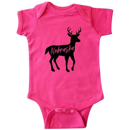 Inktastic Nebraska Black Deer Silhouette Gift Baby Boy or Baby Girl Bodysuit