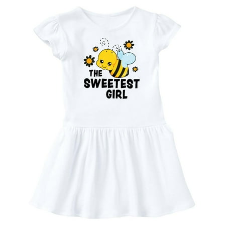 Inktastic The Sweetest Girl with Bee and Honey Combs Gift Baby Girl Dress