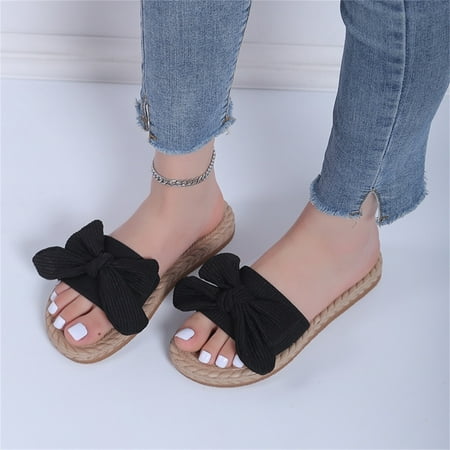 Cathalem House Slippers for Women Open Toe Ladies Fashion Solid Color Cloth Bow Decoration Straw Woven Hotel Slippers for Women Black 6.5
Cathalem House Slippers for Women Open Toe Ladies Fashion Solid Color Cloth Bow Decoration Straw Woven Hotel Slippers for Women Black 6.5
