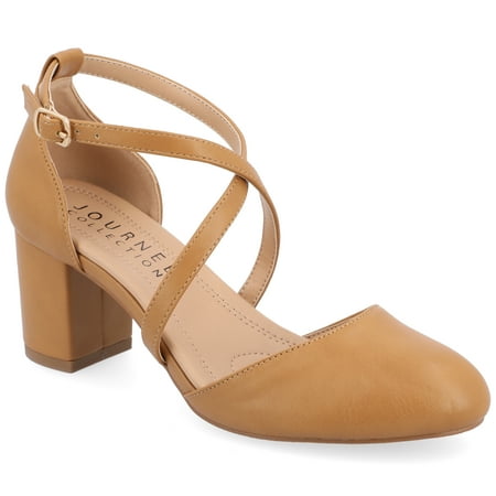Journee Collection Womens Foster Tru Comfort Foam Almond Toe Block Heel Pumps