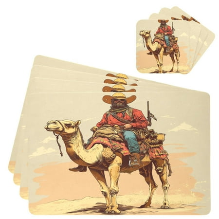 Wobogo Desert Adventure Hunter Placemats Coasters Set of 4 Heat-resistant Non-slip Easy to Clean Square Dinner Plate Mat
Wobogo Desert Adventure Hunter Placemats Coasters Set of 4 Heat-resistant Non-slip Easy to Clean Square Dinner Plate Mat