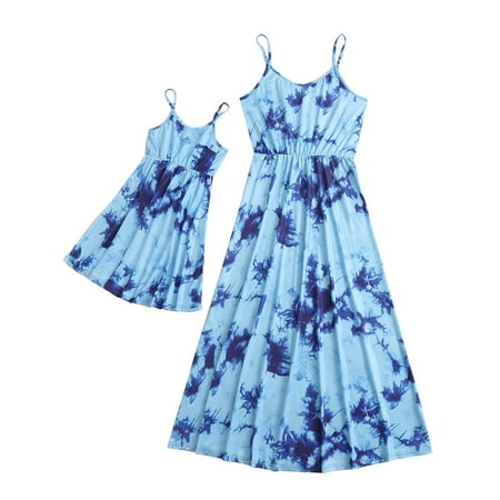 Mommy and Me Dresses Adjustible Spaghetti Strap Dress Floral Print Mother and Daughter Matching Dresses Blue
Mommy and Me Dresses Adjustible Spaghetti Strap Dress Floral Print Mother and Daughter Matching Dresses Blue